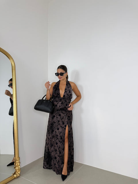 DRESS FLOWERS COLLO HALTER