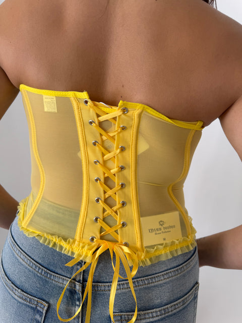 CORSETTO CON TRASPARENZE GIALLO