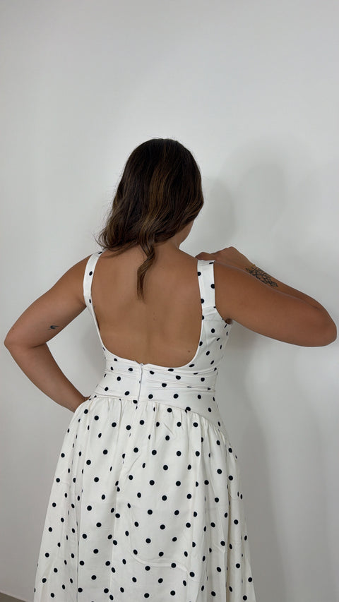 DRESS MIDI POIS PANNA