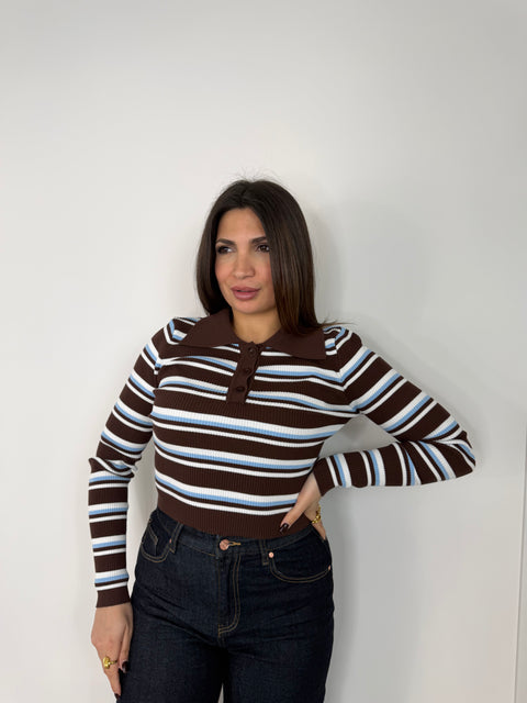 MAGLIA POLO COSTINA MARRONE