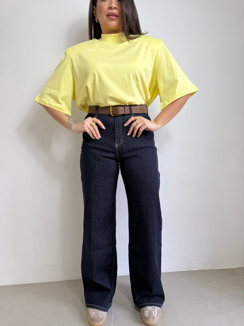 JEANS CON CINTURA WIDE LEG 32373