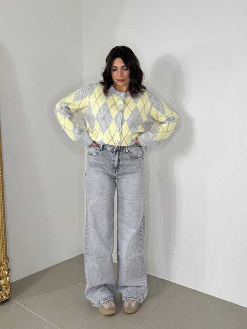 JEANS PALAZZO GRIGIO 8000-6