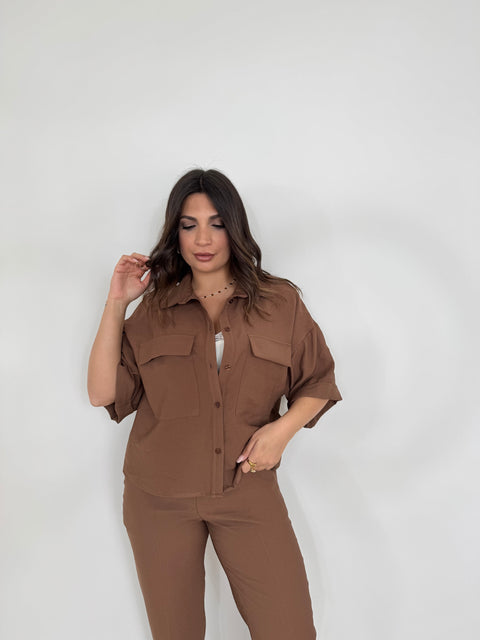 CAMICIA AKUMAL CUOIO