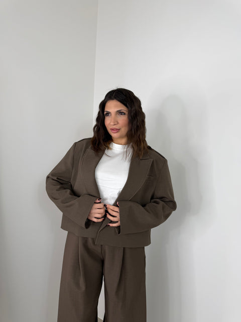 BLAZER DEBBY CROP MARRONE