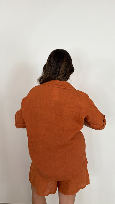 CAMICIA CARLOTTA COCCIO 100%LINO