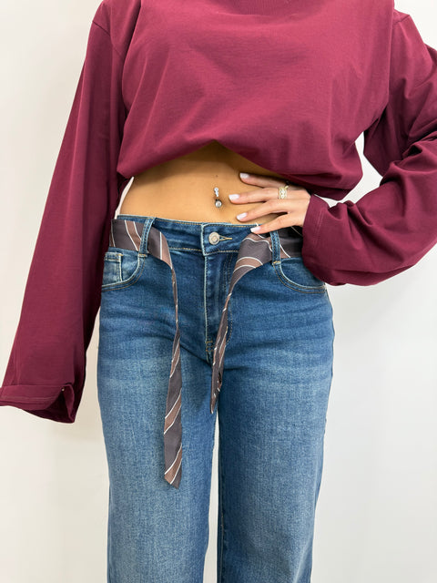 CRAVATTA RIGA MARRONE