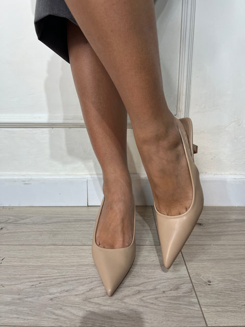 SLINGBACK NUDE IN ECOPEL