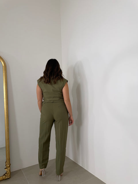 PANTALONE DUE BOTTONI AKUMAL VERDE