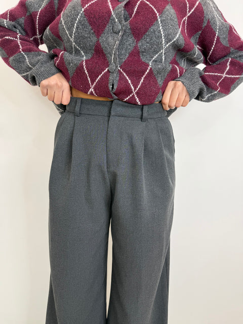 PANTALONE CON PINCES GRIGIO