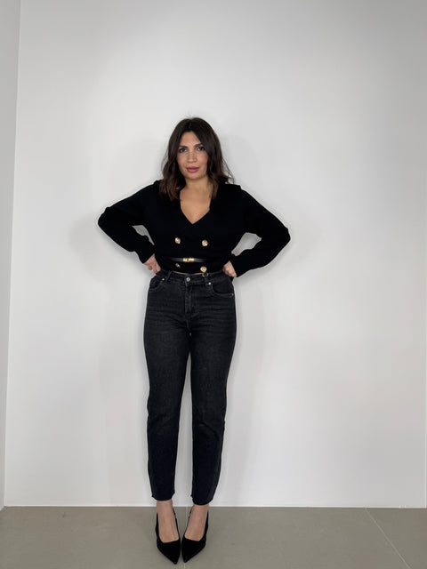 JEANS STRAIGHT GRIGIO SCURO