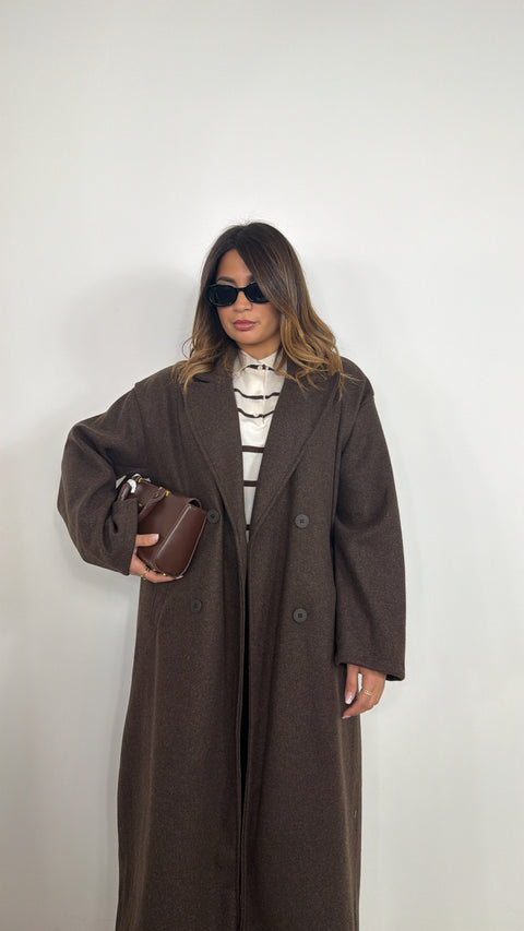 CAPPOTTO LUNGO GRETA MARRONE