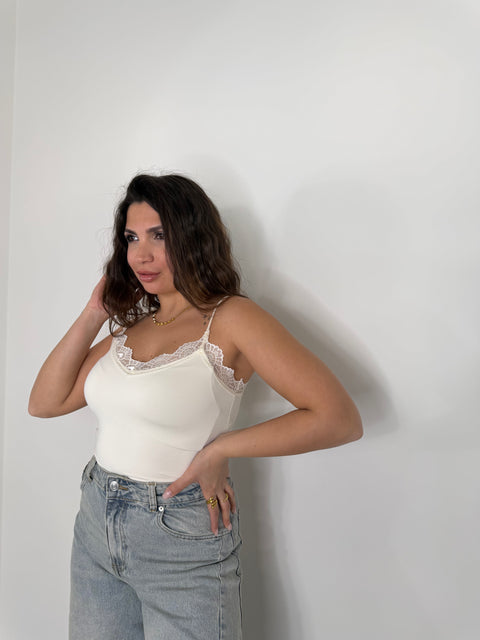 BODY CON PIZZO BURRO