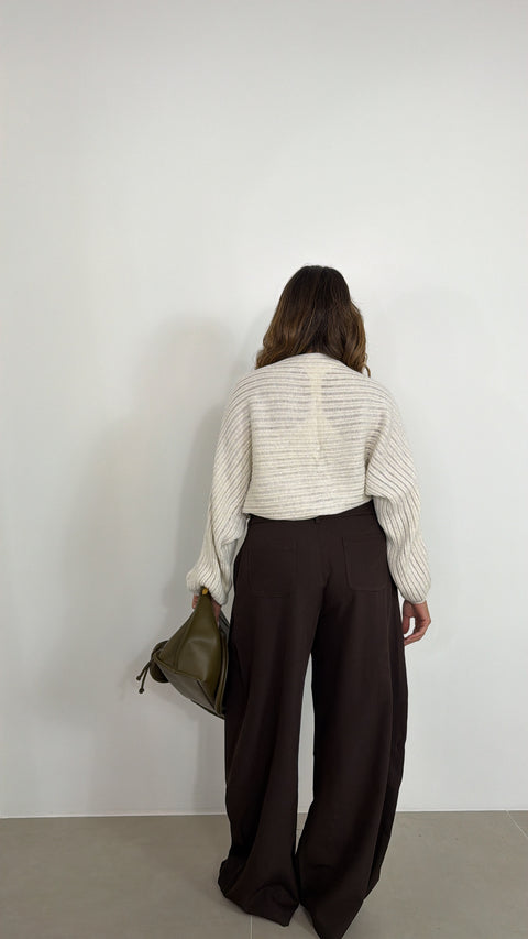 PANTALONE BALLOON MARRONE 16012