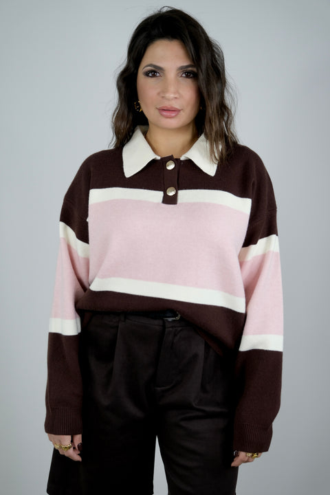 MAGLIA DALì ROSA/MARRONE