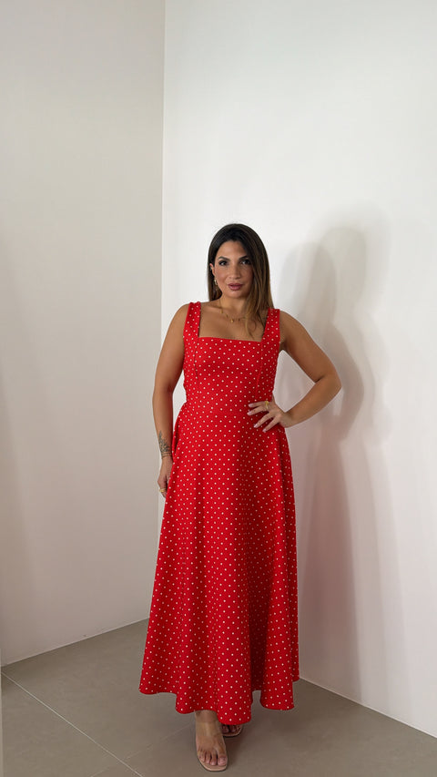 LONG DRESS POIS ROSSO