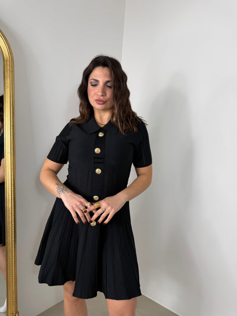 DRESS PARIS MEZZA MANICA NERO