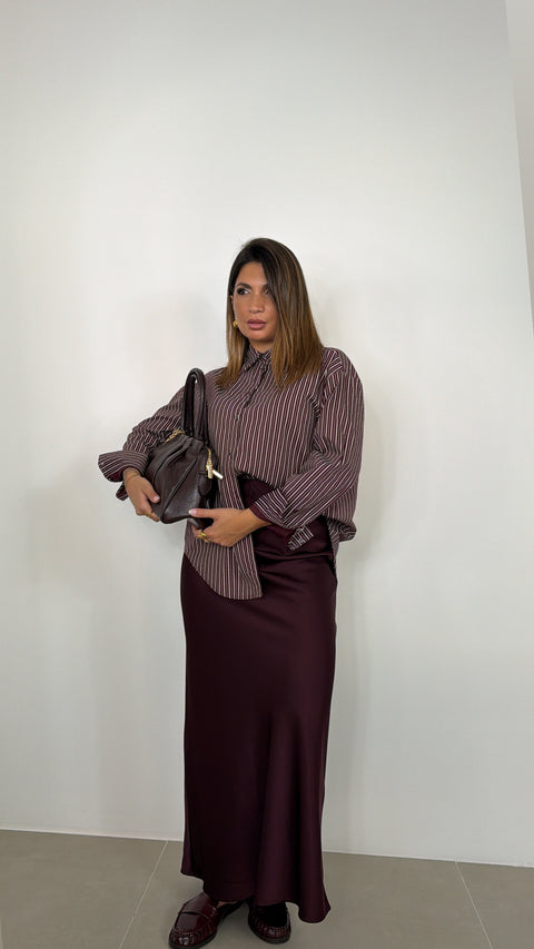 GONNA IN SATIN BORGOGNA