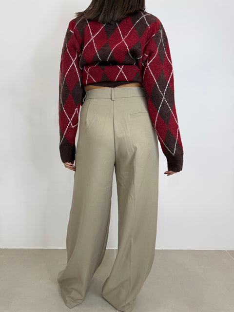 PANTALONE CON PINCES CAMEL