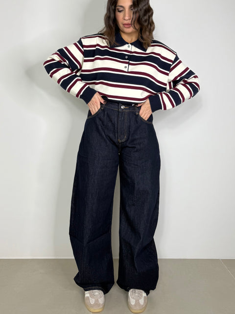 JEANS BALLOON DENIM SCURO