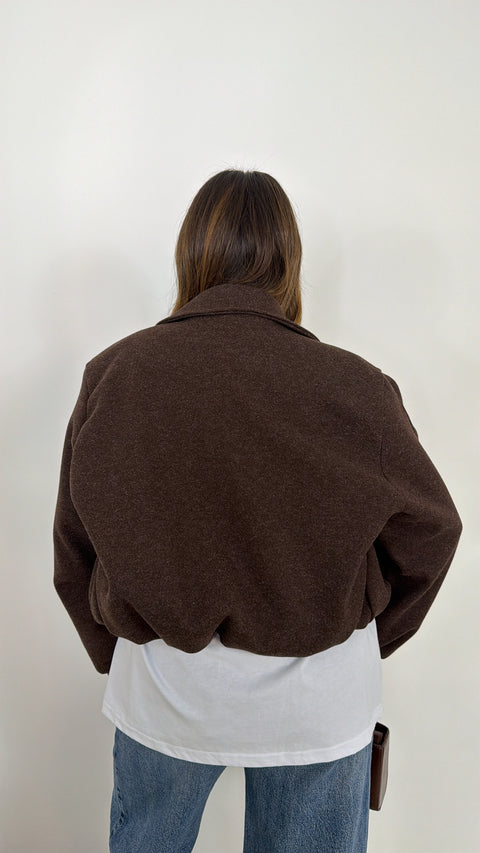 GIUBBOTTO IN LANA COTTA MARRONE