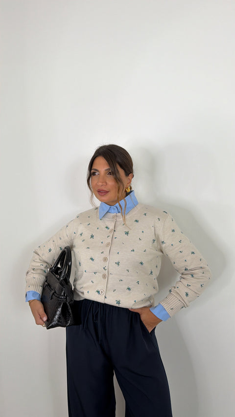 CARDIGAN FLOWERS PANNA