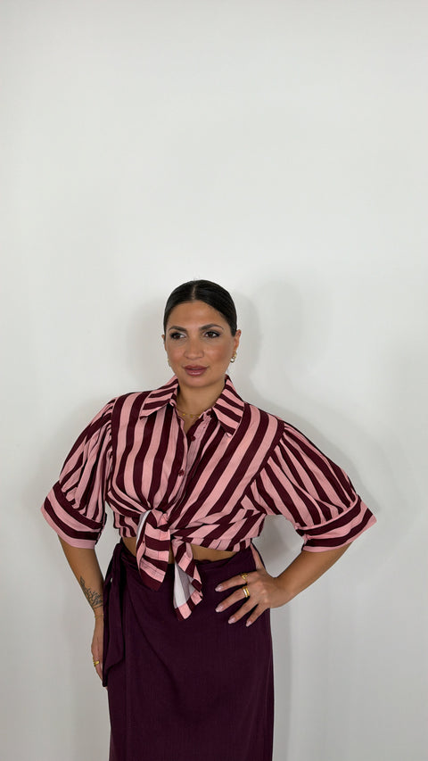 CAMICIA MILA RIGA ROSA/BORDEAUX