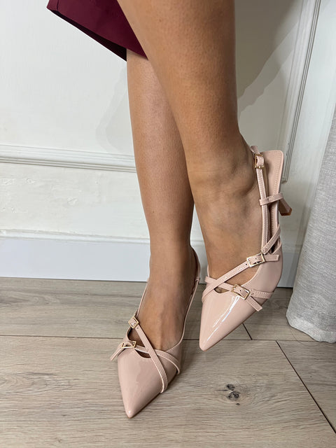 SLINGBACK NUDE CON CINTURINI