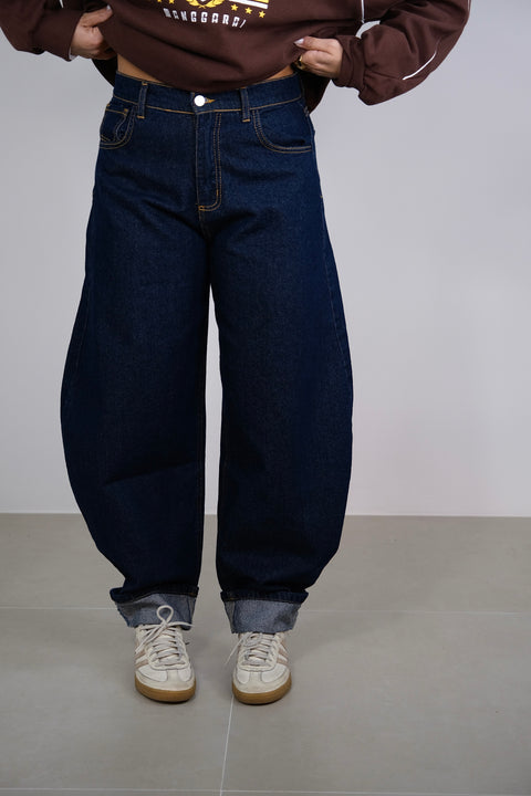 JEANS BALLOON DENIM SCURO