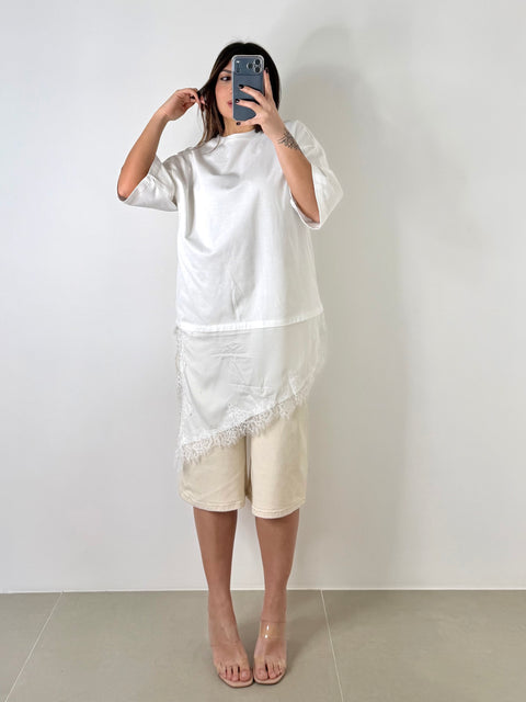 MAGLIA CON PIZZO BIANCA