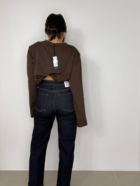 JEANS MOM FIT DENIM SCURO 32174