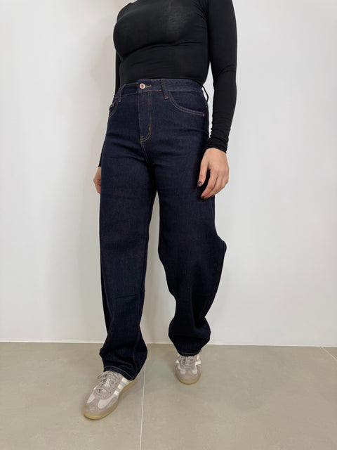 JEANS BALLOON DENIM SCURO