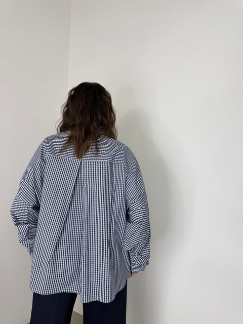 CAMICIA QUADRETTI BLU OVER