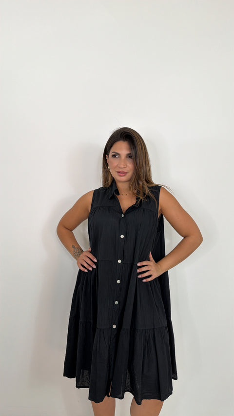 DRESS CHEMISIER CON BALZE NERO