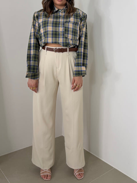 PANTALONE CON CINTURA PANNA