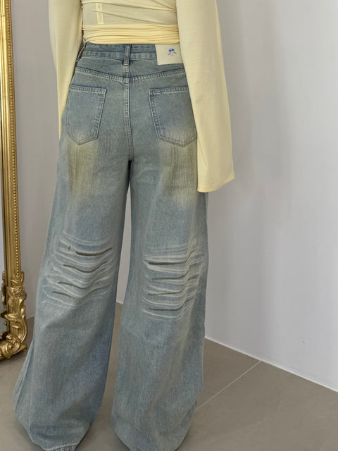 JEANS WIDE LEG SFUMATO
