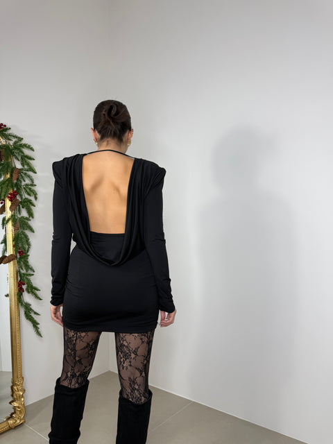 MINI DRESS SCOLLO PROFONDO NERO