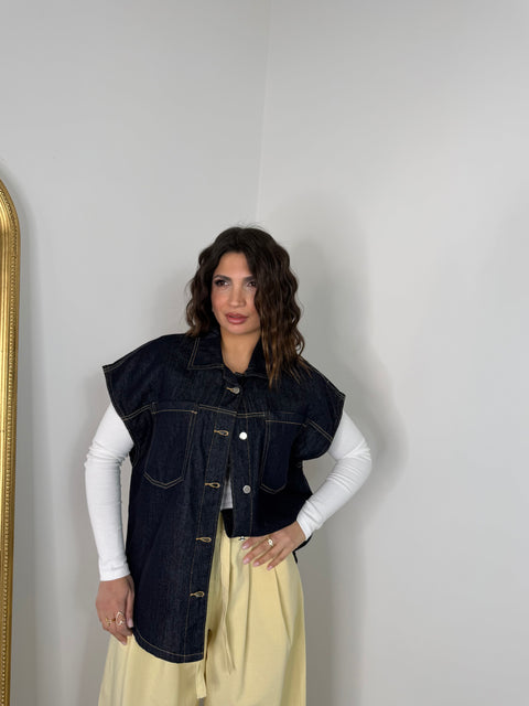 GILET IN DENIM SCURO