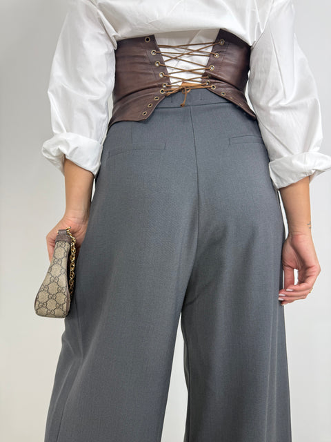PANTALONE CON PINCES GRIGIO