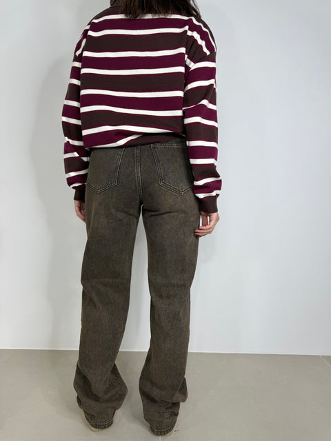 JEANS GAMBA DRITTA SABBIATO