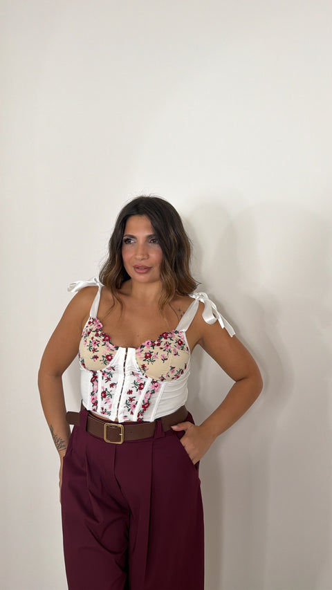 CORPETTO CON RICAMI BORDEAUX
