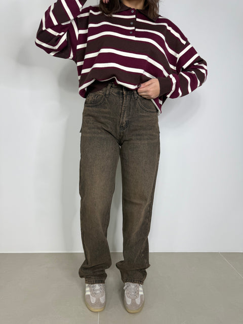 JEANS GAMBA DRITTA SABBIATO