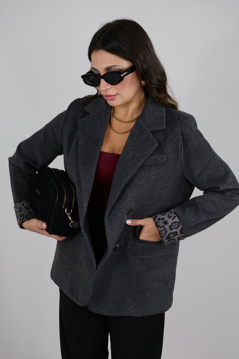 CAPPOTTO GRIGIO TRAPUNTATO