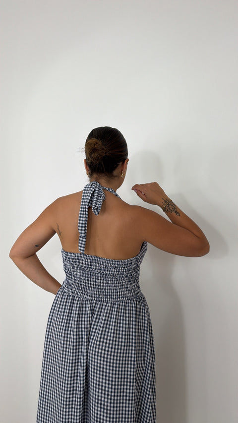 DRESS QUADRETTI BLU