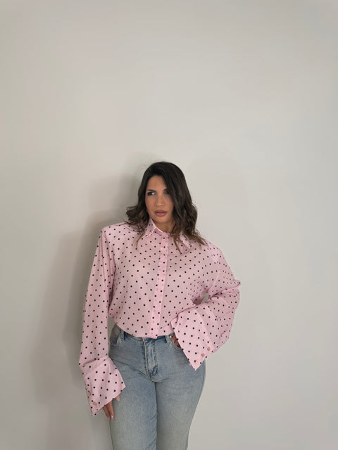 CAMICIA LUXURY POIS ROSA