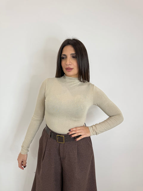 MAGLIA EXTRALIGHT MEZZO COLLO BEIGE