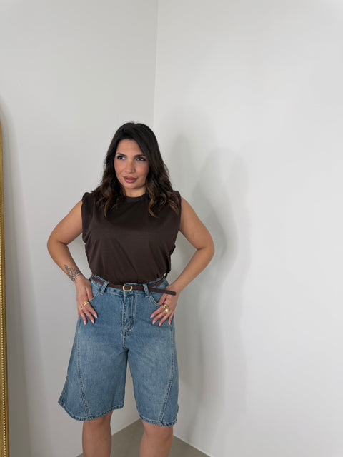 BERMUDA IN JEANS CON CINTURA