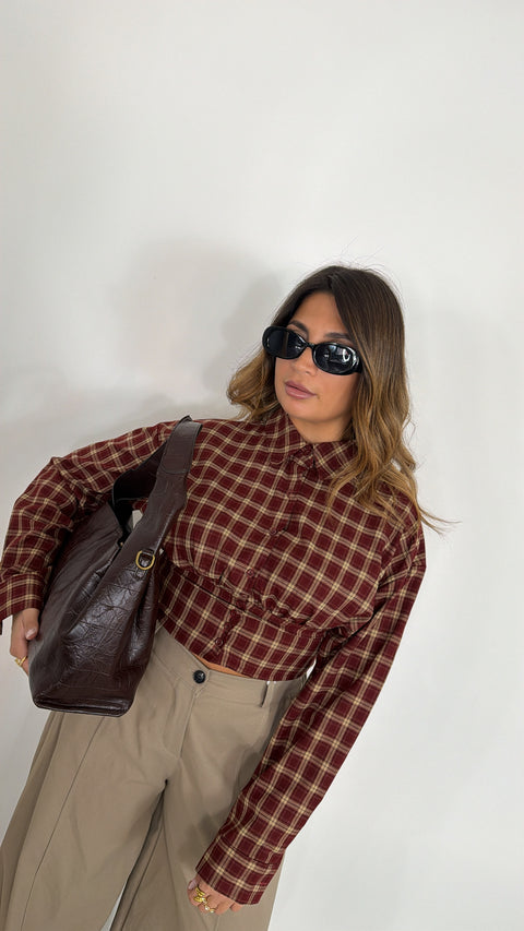 CAMICIA CROP CON QUADRETTI