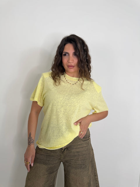 T-SHIRT BABI CON SPALLINA GIALLA