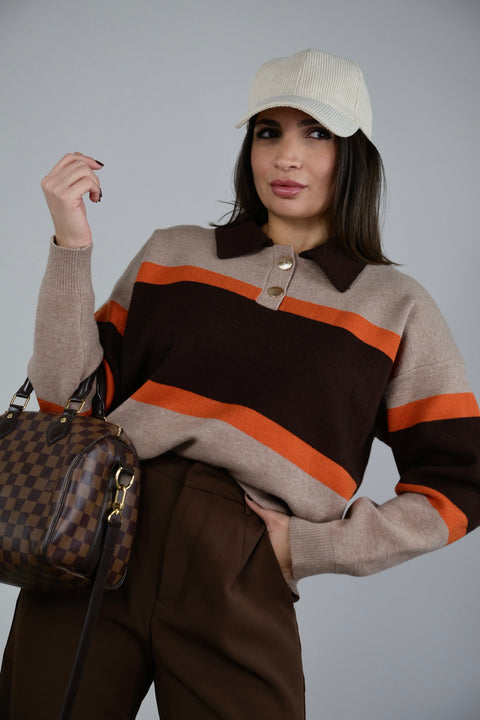 MAGLIA DALÌ ARANCIO/MARRONE