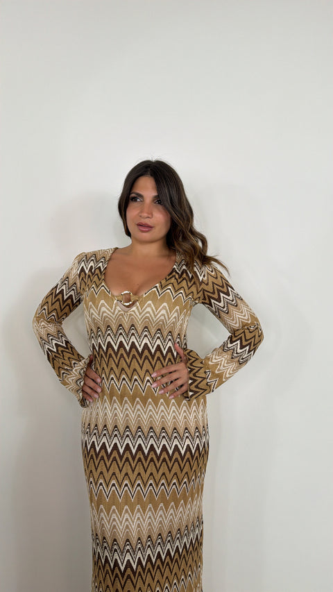 DRESS AFRICA MARRONE